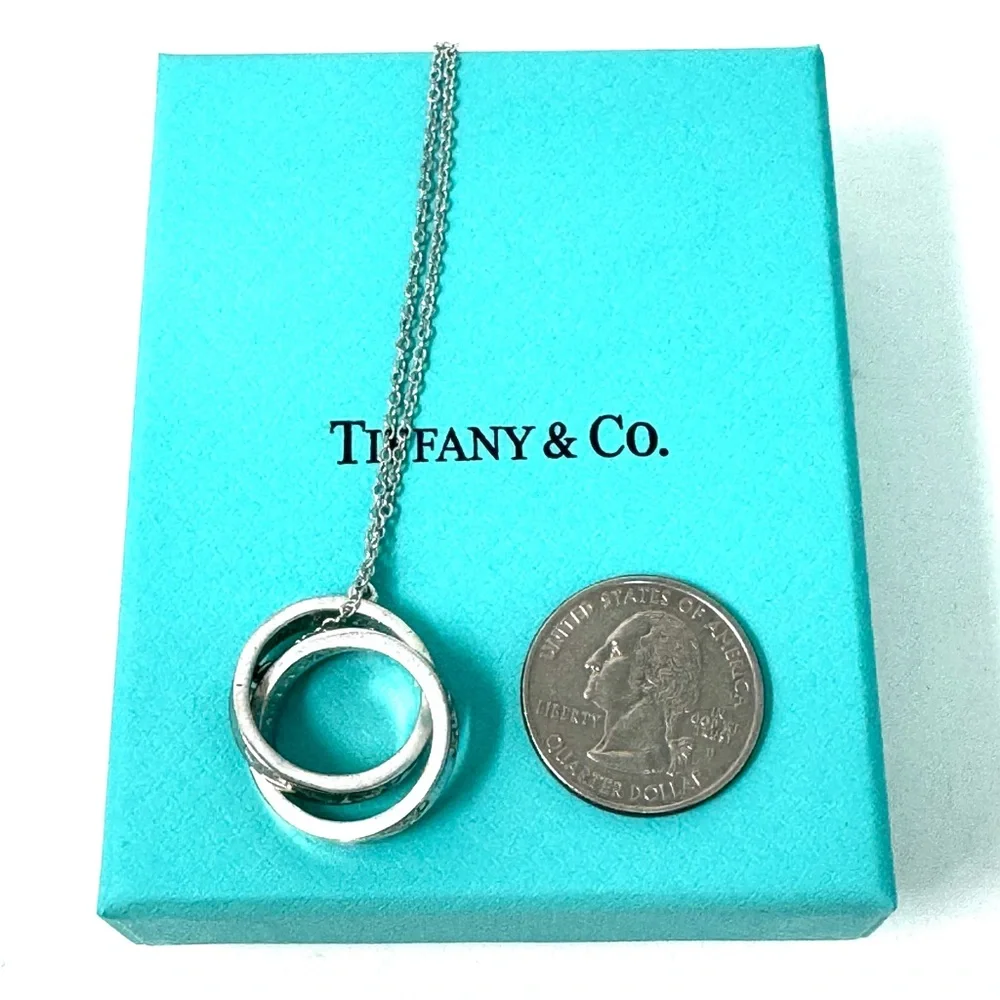 Tiffany & Co. Vintage 1837 Interlocking Circles Large Pendant Necklace.